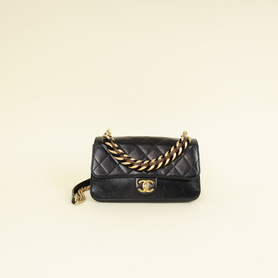 Chanel Black CC Straight Line Flap Small Bag