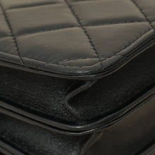 Chanel Black CC Quilted Top Handle Flap Clutch W/ Chain