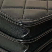 Chanel Black CC Quilted Top Handle Flap Clutch W/ Chain