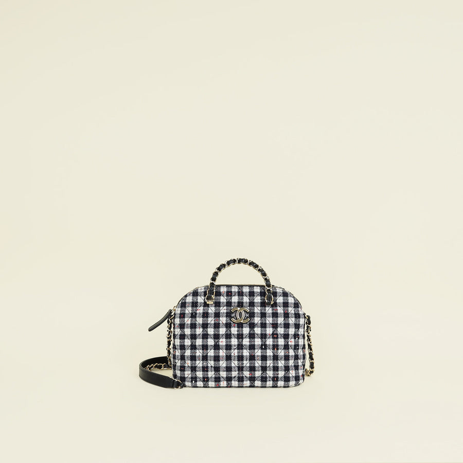 Chanel Multicolor Wool Tweed Chain Top Handle Bag