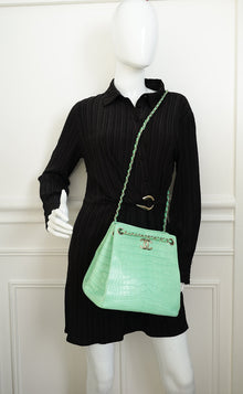 Chanel Vert Matte Alligator Petite Bucket Bag
