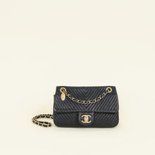 Chanel Black Chevron Surpique Flap Small Bag