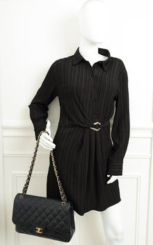 Chanel Black CC Classic Double Flap Jumbo Bag