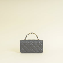 Chanel Grey CC Top Handle Flap Phone Holder With Chain