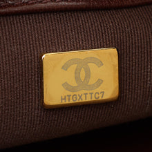 Chanel Brown CC Top Handle Quilted Flap Bag