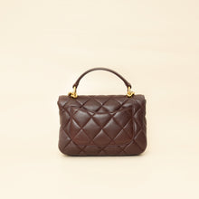 Chanel Brown CC Top Handle Quilted Flap Bag