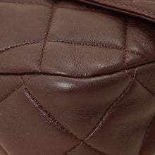 Chanel Brown CC Top Handle Quilted Flap Bag