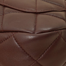 Chanel Brown CC Top Handle Quilted Flap Bag