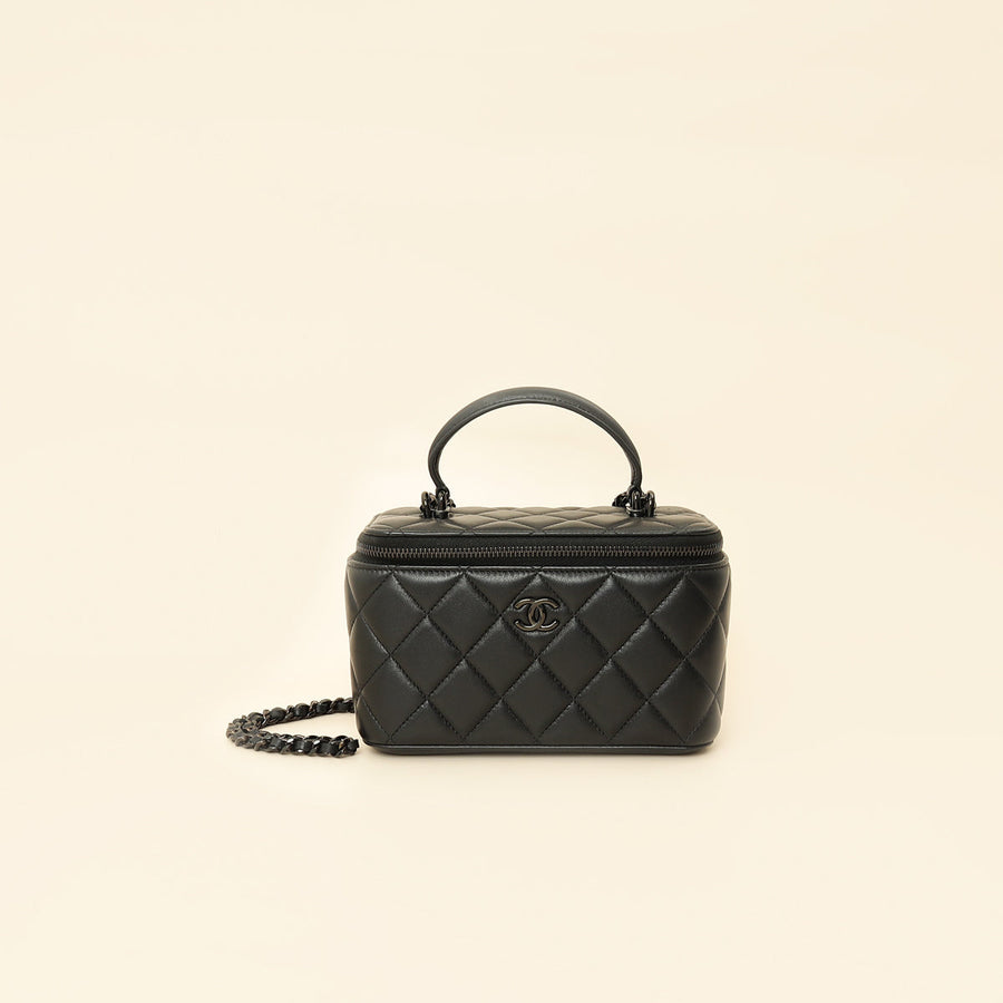 Chanel Black CC Top Handle Vanity Small Case