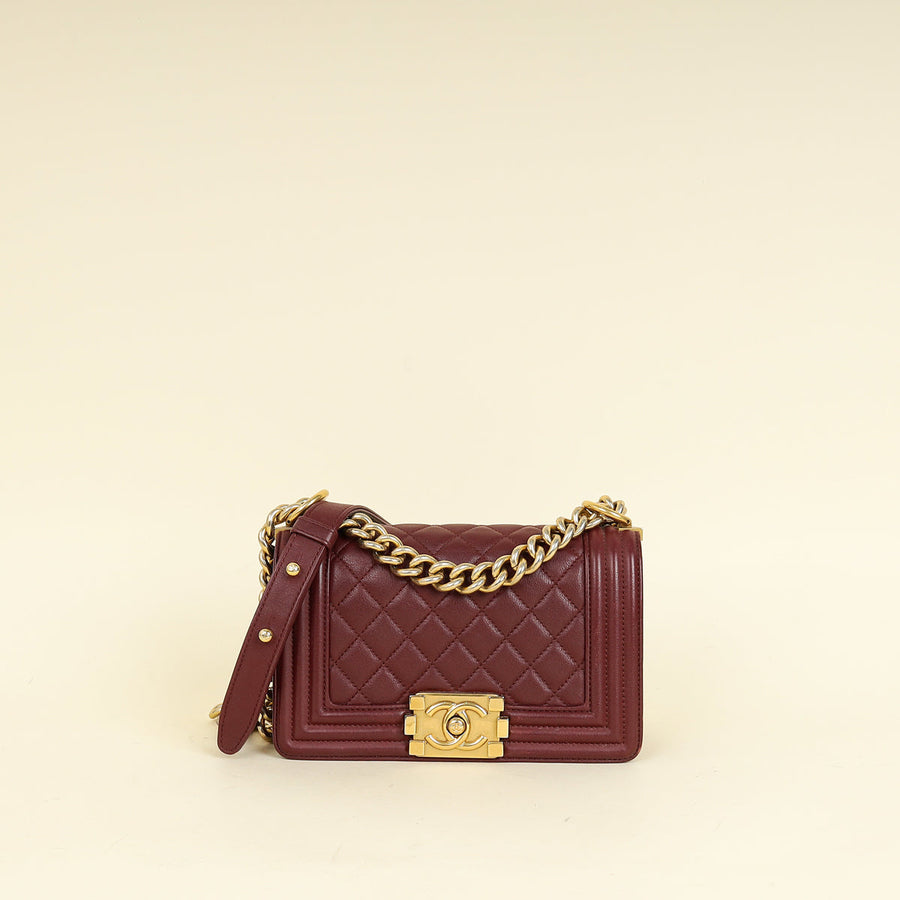 Chanel Burgundy Le Boy Small Flap Bag