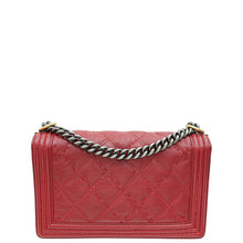 Chanel Red New Medium  Double Stitch Boy