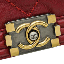 Chanel Red New Medium  Double Stitch Boy