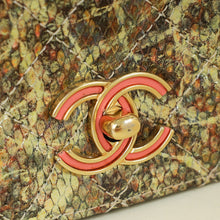 Chanel Multicolor CC Full Flap Python Top Handle Bag
