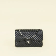 Chanel Black Chevron Classic Double Flap Jumbo Bag