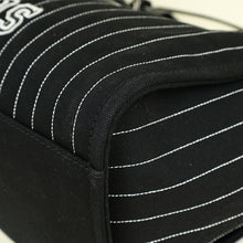 Chanel Black CC Deauville Pinstripe Shopping Tote Bag