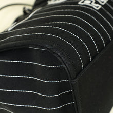 Chanel Black CC Deauville Pinstripe Shopping Tote Bag