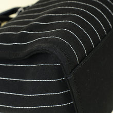 Chanel Black CC Deauville Pinstripe Shopping Tote Bag