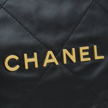 Chanel Black 22 Small Shiny Hobo Bag