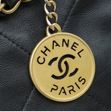 Chanel Black 22 Small Shiny Hobo Bag