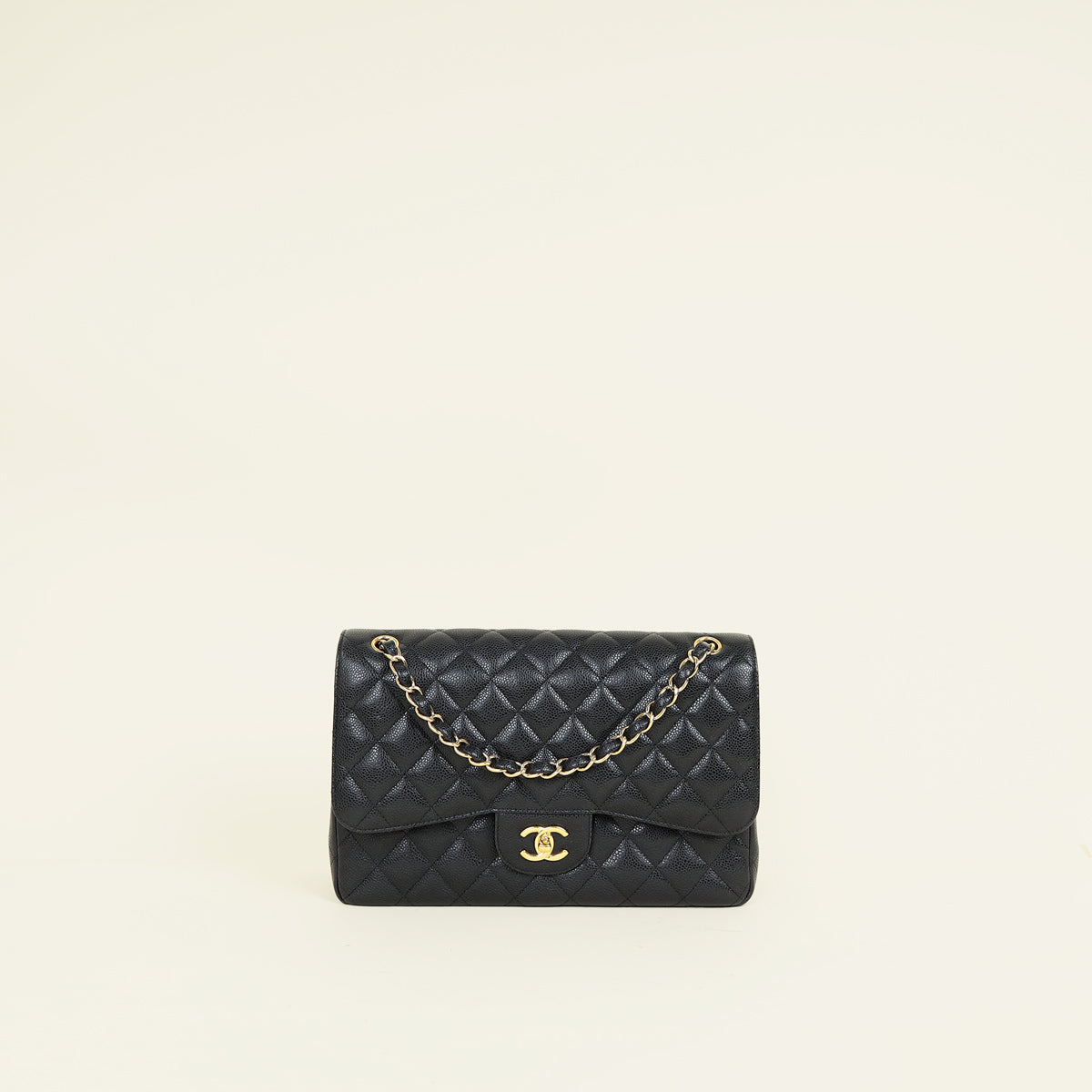 Chanel Black Classic Double Flap Jumbo Bag