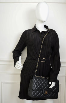 Chanel Black Classic Double Flap Jumbo Bag