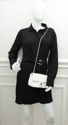 Chanel White CC Pearl Crush Mini Square Rectangular Flap Bag