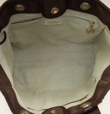 Chanel Brown CC Deauville Mixed Fabric Medium Tote Bag