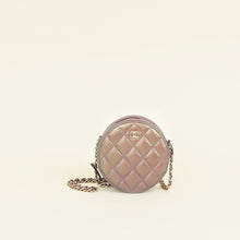 Chanel Metallic Purple Round Clutch w/ Chain