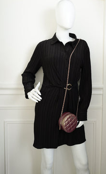 Chanel Metallic Purple Round Clutch w/ Chain