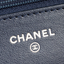 Chanel Navy Blue CC Camellia Flower Wallet On Chain