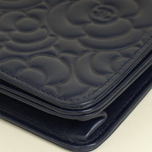 Chanel Navy Blue CC Camellia Flower Wallet On Chain