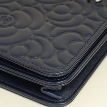 Chanel Navy Blue CC Camellia Flower Wallet On Chain