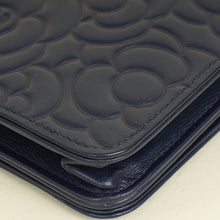 Chanel Navy Blue CC Camellia Flower Wallet On Chain