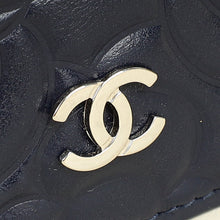 Chanel Navy Blue CC Camellia Flower Wallet On Chain