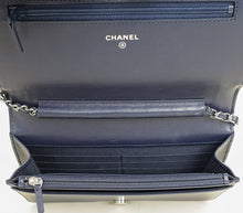 Chanel Navy Blue CC Camellia Flower Wallet On Chain