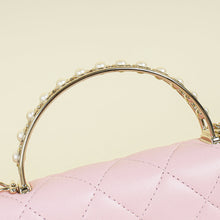 Chanel Pink CC Imitation Pearl Top Handle Wallet On Chain