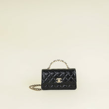Chanel Black CC PearL Top Handle Clutch Chain