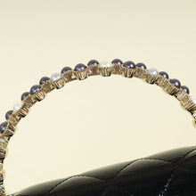 Chanel Black CC PearL Top Handle Clutch Chain