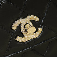 Chanel Black CC PearL Top Handle Clutch Chain