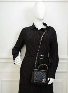 Chanel Black CC La Parisienne Top Handle Flap Bag