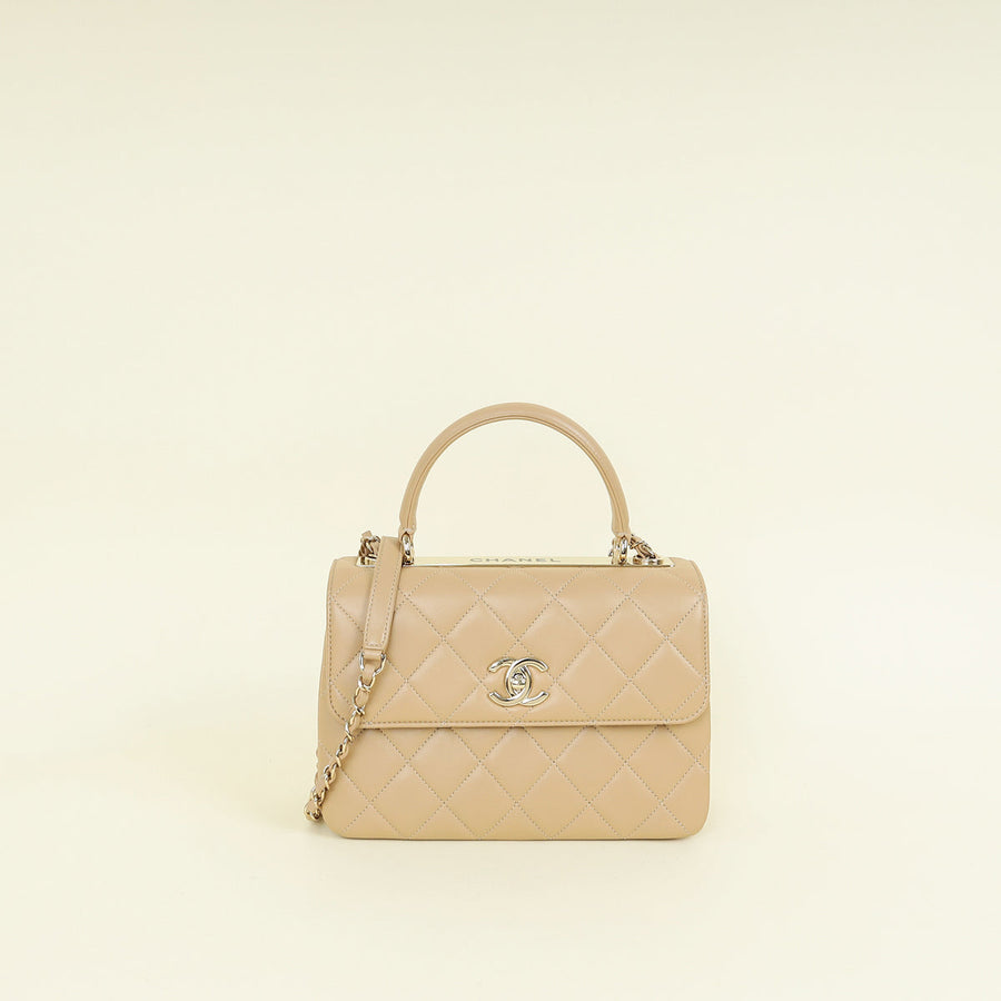 Chanel Beige CC Trendy Top Handle Bag
