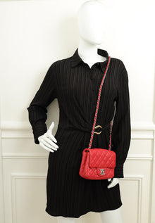 Chanel Red CC Classic Mini Square Flap Bag
