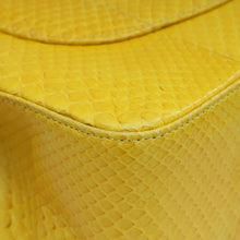 Chanel Yellow Python CC Classic Double Flap Jumbo Bag