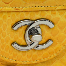 Chanel Yellow Python CC Classic Double Flap Jumbo Bag