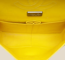 Chanel Yellow Python CC Classic Double Flap Jumbo Bag