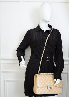 Chanel Beige Classic Double Flap Jumbo Bag