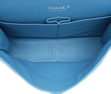 Chanel Blue CC Classic Nubuck Double Flap Jumbo Bag