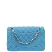 Chanel Blue CC Classic Nubuck Double Flap Jumbo Bag