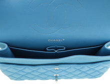 Chanel Blue CC Classic Nubuck Double Flap Jumbo Bag