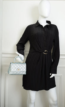Chanel Metallic Light Aqua Mini Coco Handle Bag